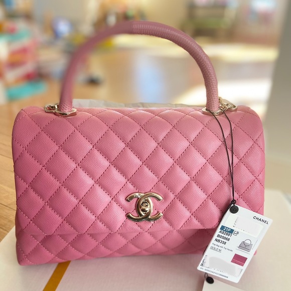 SOLD Chanel Coco Handle Bag in Pink - Picture 2 of 8